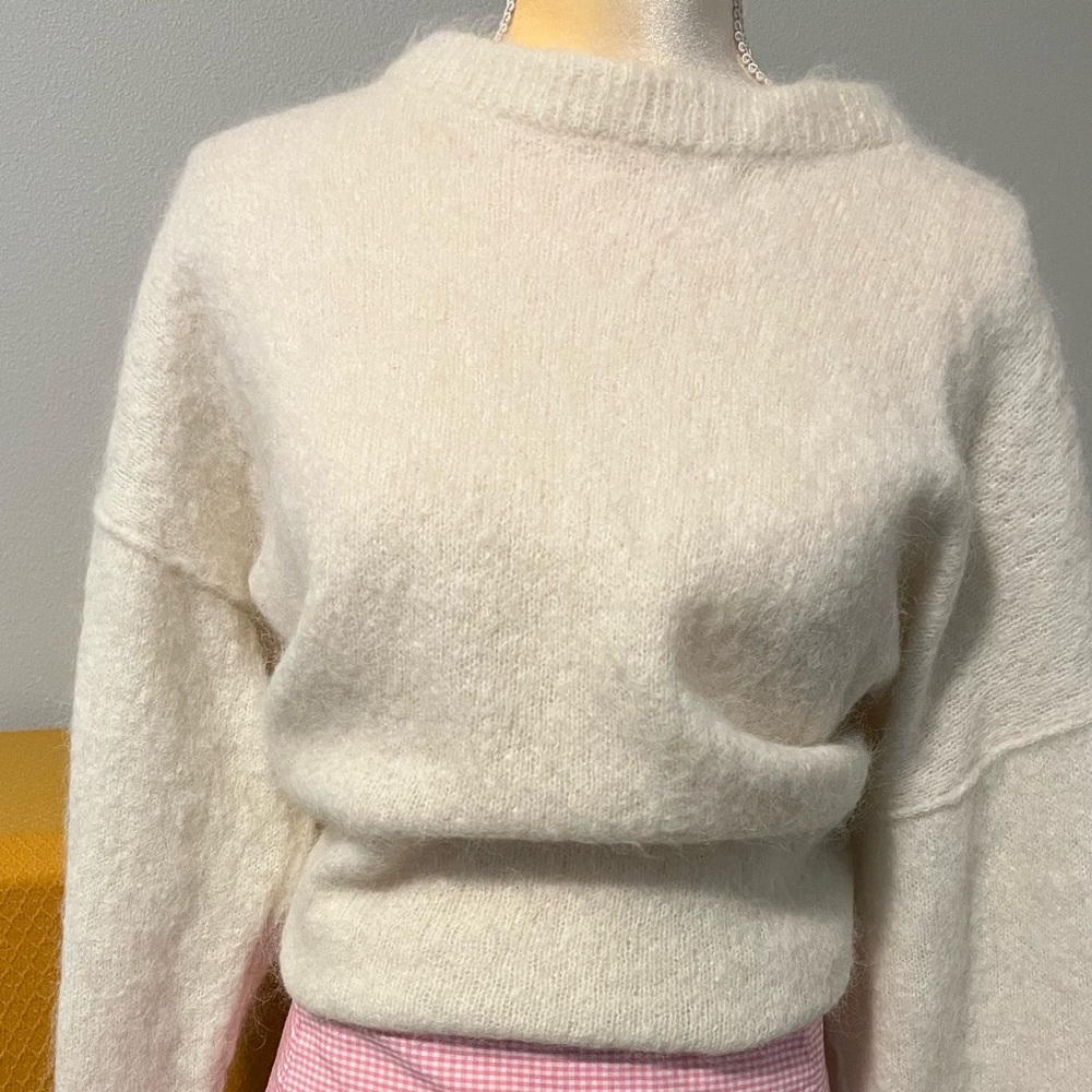 Fuzzy white sweater